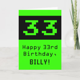 33誕生日:Nerdy/オタク系のスタイル「33」と名前 カード