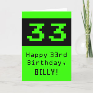 33誕生日:Nerdy/オタク系のスタイル「33」と名前 カード