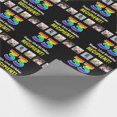 33誕生日: Rainbow "33";写真カスタムと名前 ラッピングペーパー (角)