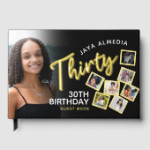 330歳の誕生日の写真ブラック・金ゴールド・ゲストブック ゲストブック (正面)