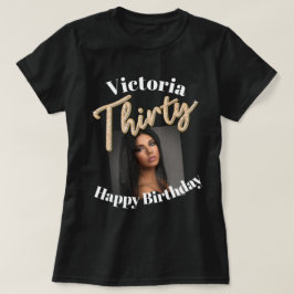 330th誕生日の写真スクリプトゴールデンシルバー tシャツ