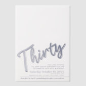 330th誕生日シルバースクリプト文字オーバーレイ ベラム紙招待状 (正面)