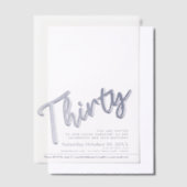 330th誕生日シルバースクリプト文字オーバーレイ ベラム紙招待状 (オフセット)