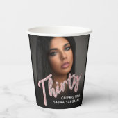 330th誕生日フォトスクリプトグリッターピンク 紙コップ (裏面)