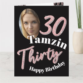 330th誕生日フォトバラピンクの娘 カード