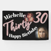 330th誕生日2枚のフォトスクリプトバラピンク 横断幕 (横)