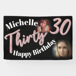 330th誕生日2枚のフォトスクリプトバラピンク 横断幕