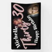 330th誕生日2枚のフォトスクリプトバラピンク 横断幕 (縦)