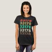 33178レトロ郵便番号33178 Tシャツ (正面フル)
