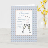 3317 結婚1周年 ワインレッド ハート カード (黄色い花)