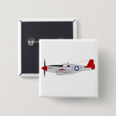 332ndファイターグループ – レッドテール – Tuskegee Airmen 缶バッジ (正面&裏面)