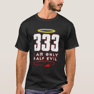 333シャツハーフおもしろいイブエンジェル悪魔Tシャツ Tシャツ