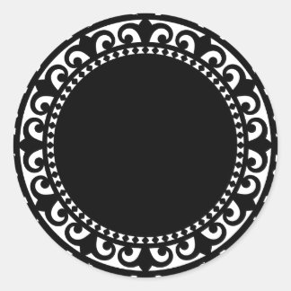 3332__doily-shape-1白黒円の形状doil ラウンドシール