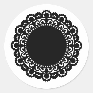 3332__doily-shape-1白黒円の形状doil ラウンドシール