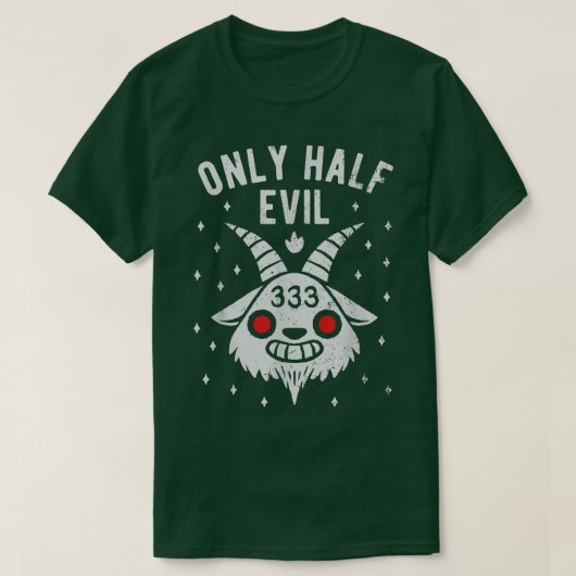 333,私は半分の悪だ – 面白いハロウィーンかわいいB Tシャツ (デザイン正面)