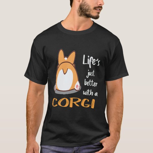 33 コーギーがいると人生はもっと楽しい Tシャツ (正面)