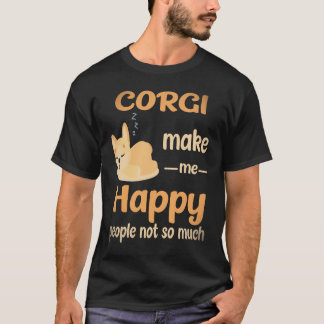 33 コーギー 私を幸せにするのは 人間はそれほど コーギー Tシャツ