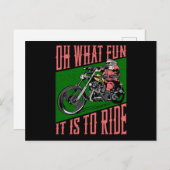 33.バイクもしくは自転車に乗る人ああクリスマスに乗るためにそれが何のおもしろいである 案内ポストカード (正面/裏面)