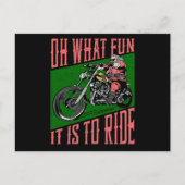 33.バイクもしくは自転車に乗る人ああクリスマスに乗るためにそれが何のおもしろいである 案内ポストカード (正面)