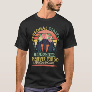 33 個人ストーカー 私はあなたをフォローします ヴィンテージ -ダックスフント Tシャツ