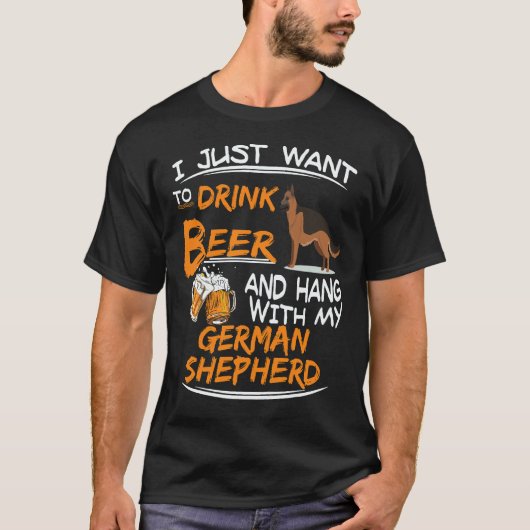 33 私はビールを飲んでゲルマニア人と一緒に過ごしたいだけ Tシャツ (正面)