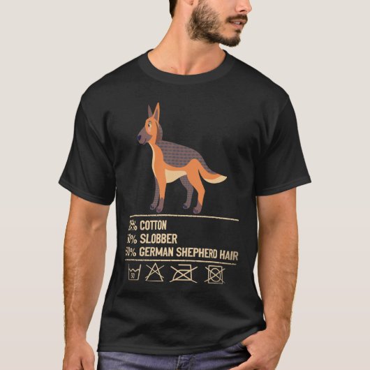 33 綿のよだれ ドイツ牧羊犬 ヘアー ジャーマンシェパード Tシャツ (正面)