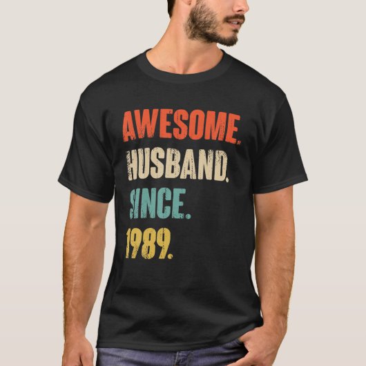 33 Wedding Aniversary Gift Him - Awesome Husband S Tシャツ (正面)