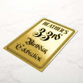 33rd Birthday Party – スクリプエレガントト+名前をカスタムする 箔招待状 (回転した状態)