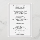 33rd Birthday Party – スクリプエレガントト+名前をカスタムする 箔招待状 (裏面)