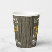 33rd Birthday Party —フェイク金ゴールド&ウッドフェイク・ルックス 紙コップ (右)