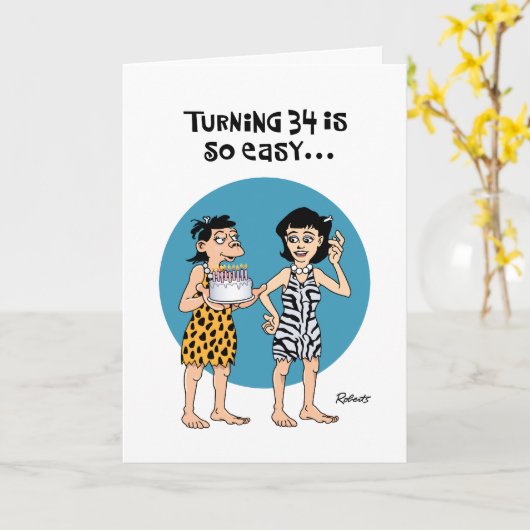 34おもしろい番目の誕生日カード カード (黄色い花)