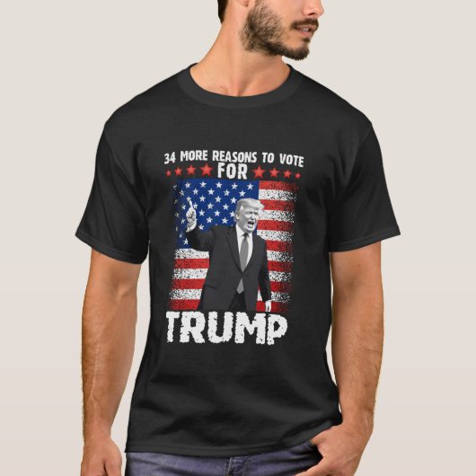 34の有罪判決をトランプ私は有罪判決のための投票している Tシャツ (正面)