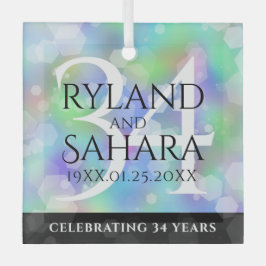 34エレガント周年記念結婚お祝い ガラスオーナメント