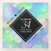 34エレガント周年記念結婚お祝い ガラスコースター (正面)