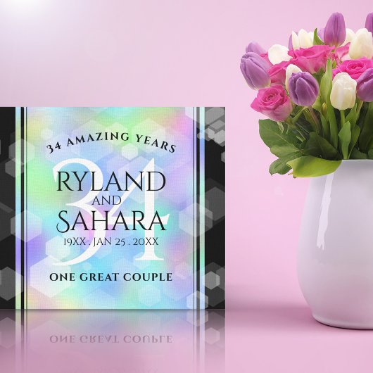 34エレガント周年記念結婚お祝い キャンバスプリント