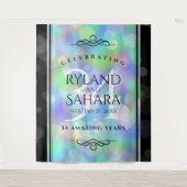 34エレガント周年記念結婚お祝い タペストリー (正面)