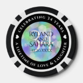 34エレガント周年記念結婚お祝い ポーカーチップ (裏面)