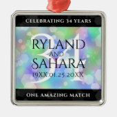 34エレガント周年記念結婚お祝い メタルオーナメント (正面)