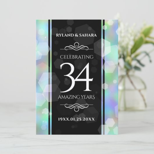 34エレガント周年記念結婚お祝い 招待状 (スタンド正面)