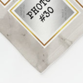 34フォトコラージュ、白および大理石の金ゴールドフレーム フリースブランケット (角)