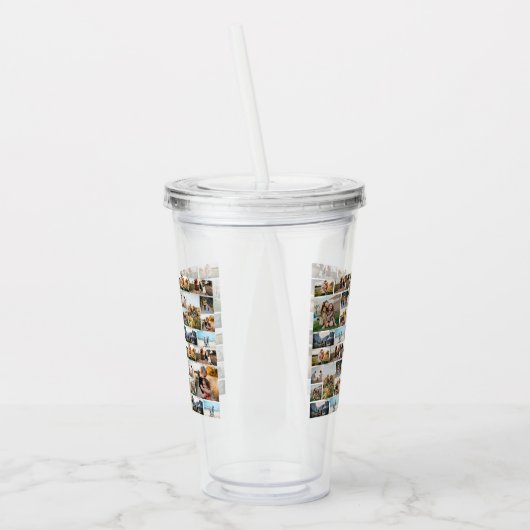 34フォトパーソナライズされたコラージュカスタム引用文 アクリルタンブラー (左)