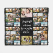 34フォトパーソナライズされたコラージュカスタム引用文 フリースブランケット (正面(横))