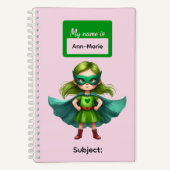 34人のスーパーヒーローキッズ 女の子 文房具 学生 ノートブック (正面)