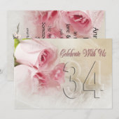 34周年パーティーの招待状 招待状 (正面/裏面)