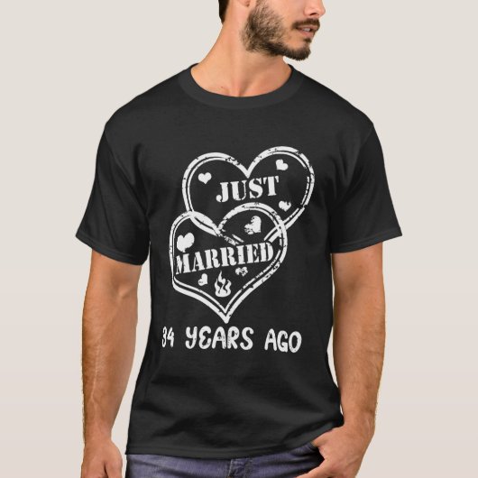 34周年結婚たった今結婚しました34年前 Tシャツ (正面)