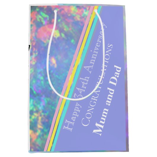 34周年結婚オパール ミディアムペーパーバッグ (正面)