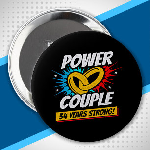 34周年記念結婚したカップル34年 缶バッジ