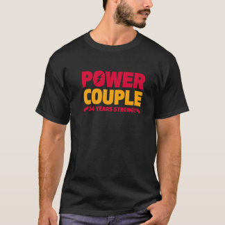 34年結婚したパワーカップル34周年記念Hus Tシャツ