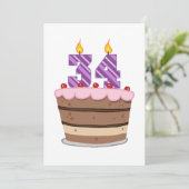 34歳のお誕生日ケーキ カード (スタンド正面)