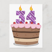 34歳のお誕生日ケーキ ポストカード (正面)
